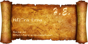 Héra Erna névjegykártya